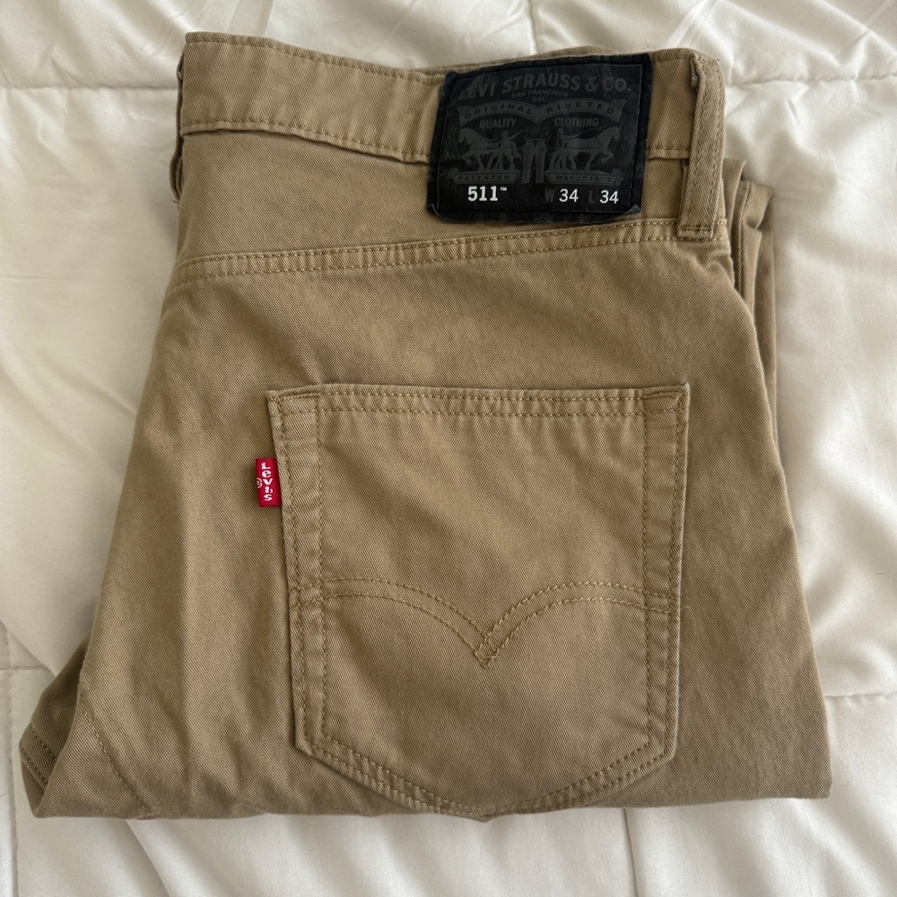 Men’s 511 Levi’s Khaki Tan Brown Pants 34W 34L